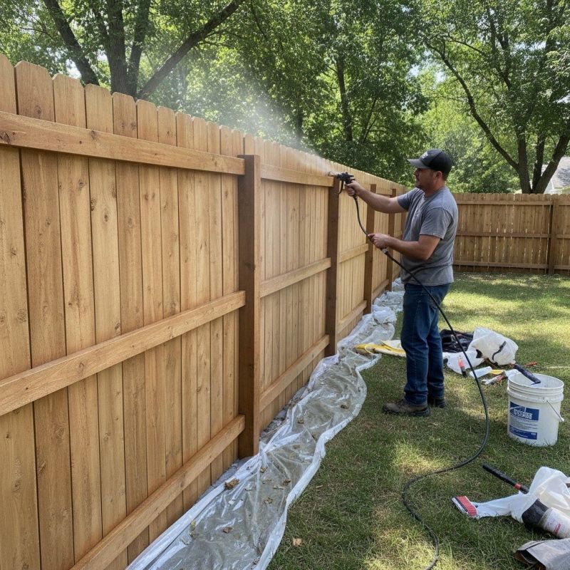 Local Wood Fence Staining pros at work